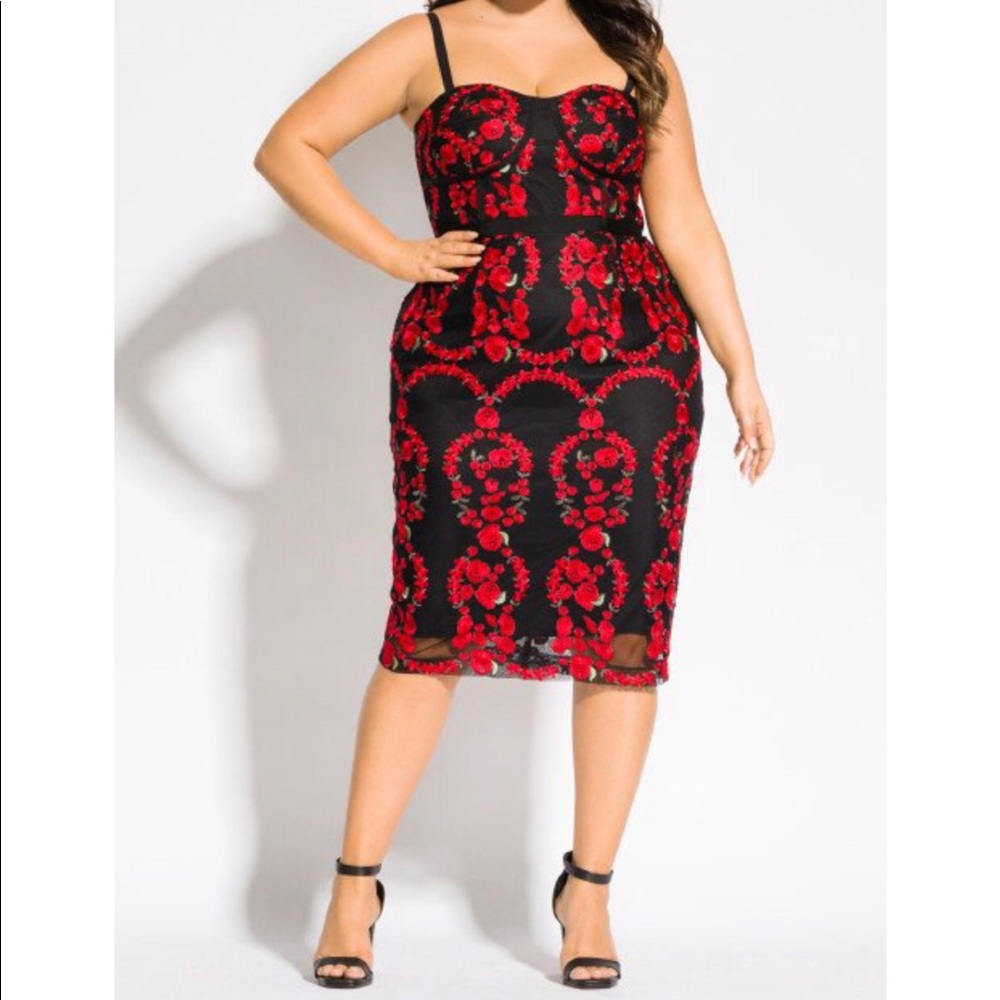 City Chic Dolce Rose Sheath Dress